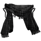 Black Vintage Distressed Shemagh Neck Scarf