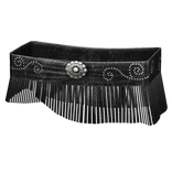 Black Vintage Fringe Waist Wrap Belt