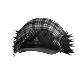 Black Vintage Plaid Trapper Cap W/ Chrome Emblem 