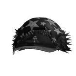 Black Vintage Trapper Cap W/ Chrome Emblem & Stars