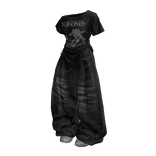 Black Vintage Y2K Baggy Jeans Girl Outfit / 01