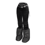 Black Vintage Y2K Jeans w/ Fur Boots