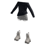 Black Washed Leather Layered Outfit [PBR]