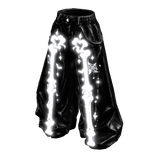 Black White Emissive Bones Pattern Baggy Pants