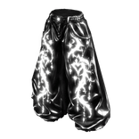 Black White Emissive Heart Pattern Baggy Pants