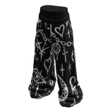 Black White Grunge Sigil Cross Core Sweatpants