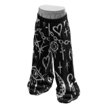 Black White Grunge Sigil Cross Core Sweatpants