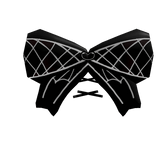 Black White Heart Spider Webbed Lace Bow Skeleton