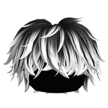 Black White Messy Fluffy Boy Hair