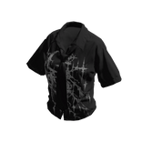 Black White Sigil Buttoned Up Shirt w/ Black Tie