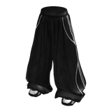 Black Wide Track Pants & Sneakers