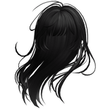 Black Wind-Blown Long Anime Hair