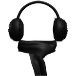 Black Winter Earmuffs with Scarf