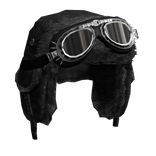 Black Winter Ushanka w/ Spiked Goggles