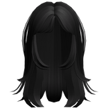 black wolfcut layered hair