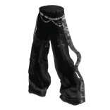 Black Y2K Bullet Crack Baggy Pants [PBR]