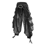 Black Y2K Cargo Jeans Pants w/ Belt & Straps