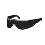 Black Y2K Cyberstar Detailed Glasses Cool