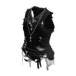 Black Y2K Distressed Gothic Chain Tank Top [PBR]