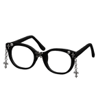 Black Y2k Emo Skull W Chain Cross & Spikes Glasses