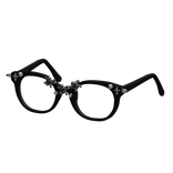 Black Y2k Emo Skull W Cross & Spikes Glasses 