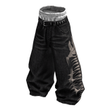 Black Y2K Fishbone Baggy Skater Denim