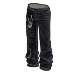 Black Y2K Graphic Pattern Jeans
