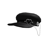Black Y2K Heart Chain Hat