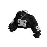 Black Y2K Off-Shoulder Cropped Jersey