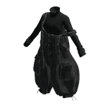 Black Y2K Oversized Cargo Overall Set [PBR]