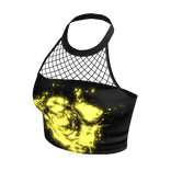 Black Y2K Printed Tank Top/Yellow Glow[2AM]