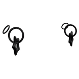 Black Y2K Star Earrings w/ Hoops