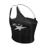black y2k star trendy cute chain tank top