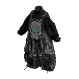 Black Y3K Cyber Skull Overalls [PBR]