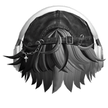 Black&Gray Messy Hair w/ Headphones & Y2K Hat