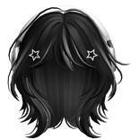 Black&Gray Short Wolf Cut Hair with Headphones