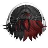 Black&Red Messy Hair w/ Headphones & Y2K Hat