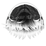 Black&White Messy Hair w/ Headphones & Y2K Hat