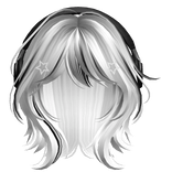 Black&White Short Wolf Cut Hair with Headphones