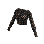 ☆ black/beige moon jersey top longsleeve