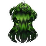 BlackGreen Raccoon Scene Y2K Halfup Loose Pigtails