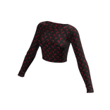 ☆ black/red moon jersey top longsleeve