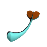 Black/Turqoise Fish Tail