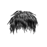 black/white emo messy hair