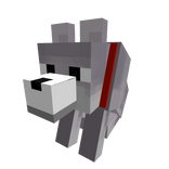 Block Cartoon Ashen Wolf Dog Buddy Sit Follower