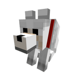 Block Cartoon Ashen Wolf Dog Buddy Sit Follower