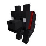 Block Cartoon Black Wolf Dog Buddy Sit Follower