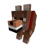 Block Cartoon Rusty Wolf Dog Buddy Sit Follower