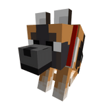 Block Cartoon Spotted Wolf Dog Buddy Sit Follower