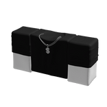 Blocky Black Layered Shirt w/ Silver Dollar Chain